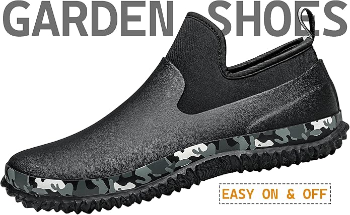 TENGTA Unisex Waterproof Garden Mud Shoes Mens Rubber Gardening Rain Boots for Women Car Wash Footwear