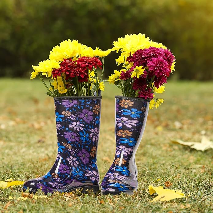 HISEA Women's Rain Boots Waterproof Mid Calf Garden Boots for Women