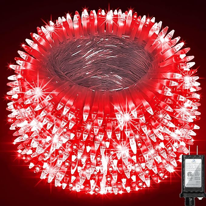 750 LED Chrstmas Lights, 240ft Outdoor Christmas String Lights with 12 Modes, Red LED String Lights with Timer Dimmable Waterproof for Tree Fence Garden Xmas Wedding Party Decor Red