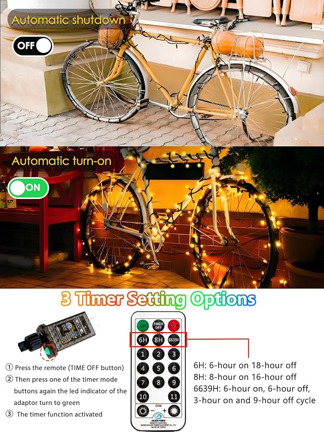 500 LED 165 FT Color Changing Christmas Lights with Remote and Timer, Fairy String Lights with 11 Lighting Modes & Memory Function Waterproof for Xmas Tree Holiday Party Decor(Warm White & Multicolor)