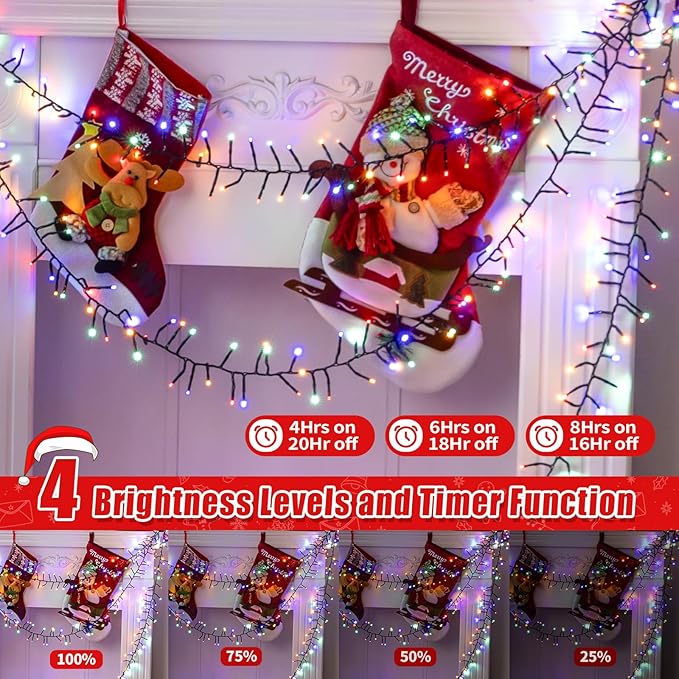 1000 LED Amount of Christmas Tree Lights Decorations with Remote, Waterproof Plug in Cluster Lights Christmas for Outdoor Outside Indoor,Multicolor