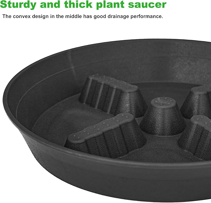4 Pack Plant Saucer 8 inch, 10 12 14 17 inch, Plant Stand Plastic Plant Saucers for Indoors Outdoor, Heavy Duty Flower Planter Drip Trays for Pots, Pot Saucers for Plants, Grow Bags Saucers
