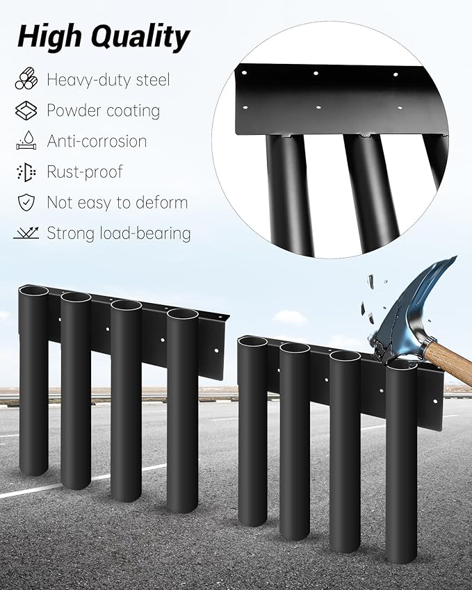 8-Hole Shovel Holder for Truck, Heavy Duty Trailer Tool Rack for Trimmer, Rake, Lawn Tools, Landscape Hand Tools