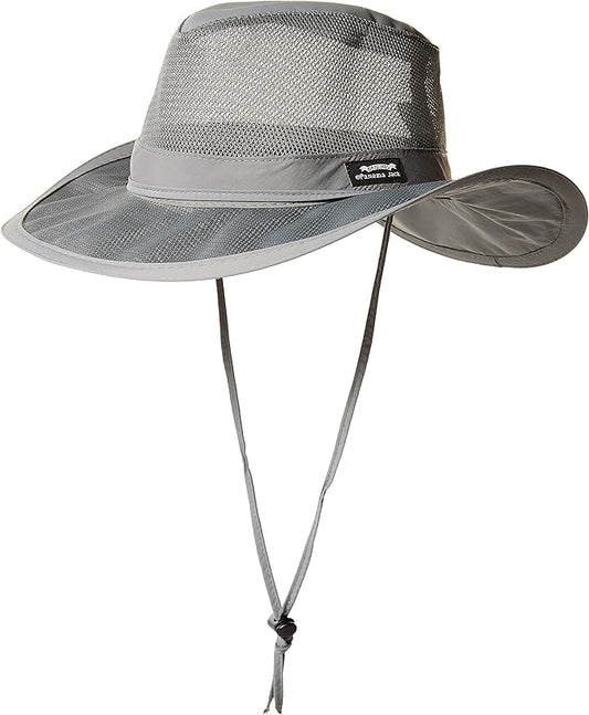 Mesh Crown Safari Men's Sun Hat, 3" Brim, Adjustable Chin Cord, UPF (SPF) 50+ Sunhat Protection