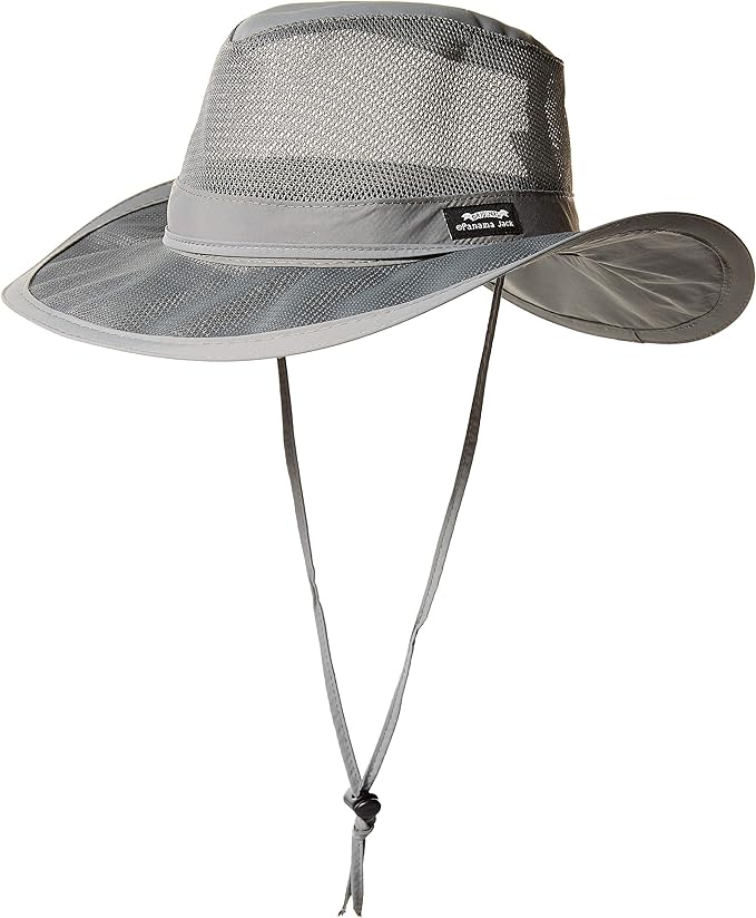 Mesh Crown Safari Men's Sun Hat, 3" Brim, Adjustable Chin Cord, UPF (SPF) 50+ Sunhat Protection