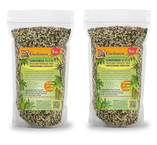 Premium 13-3-13 All-Season Fast Acting Landscape and Ornamental Fertilizer by Gardenera - Promotes Biomass Growth and Vibrant Leaf Color - 10 Quarts