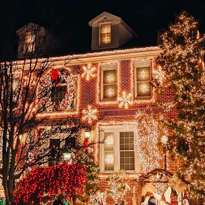 TW SHINE Christmas Lights, 1000 LED 328FT Christmas Tree Lights Plug in with 8 Modes, Remote Waterproof Christmas String Lights Outdoor Indoor Decorations for Xmas Party Yard Decor, Warm White