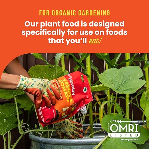 Sunday Garden Naturals Veggie + Tomato Plant Food Mix - Boost Growth in Vegetables, Tomatoes & Herbs - 5-4-4 NPK Mix - for Indoor & Outdoor Use - Feeds for 4-6 Weeks - 2 Pack, 2lb Mix