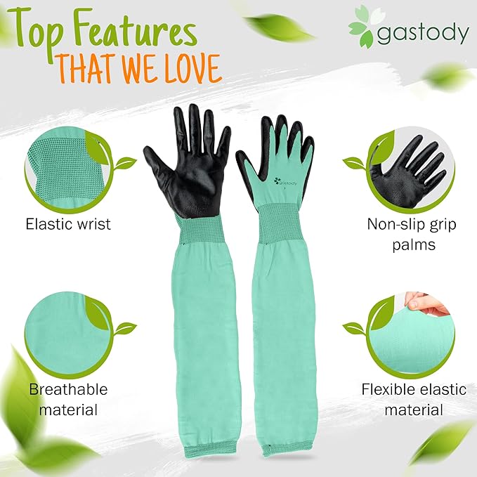 Long Sleeve Gardening Gloves Women and Men - Long Cuff Garden Gloves, Multipurpose Heavy Duty Outdoor and Indoor