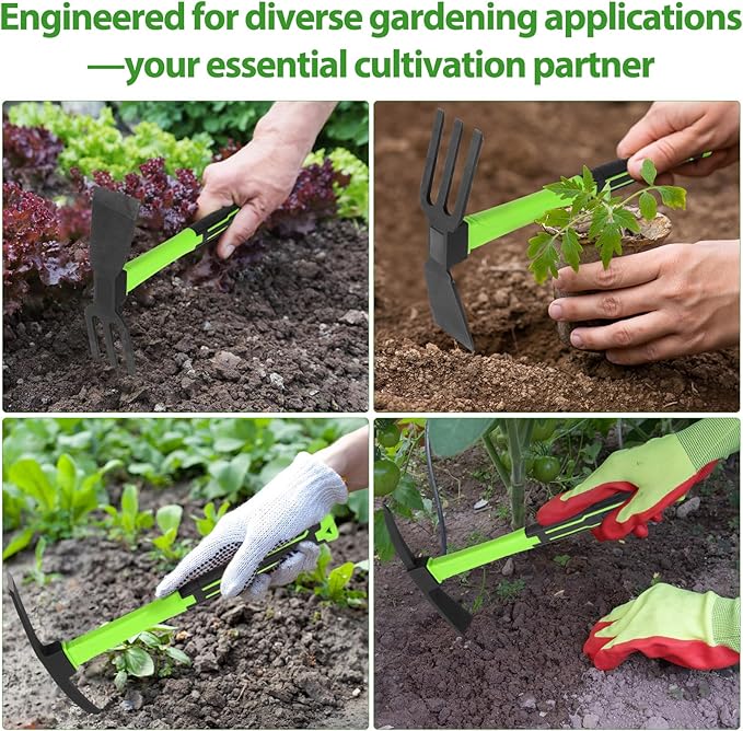 2pcs Pick Axes for Digging and No Installation Required Garden Hoe and Cultivator Hand Rake Garden Tool Durable and Comfortable Handle Mattock Weeding Hoe