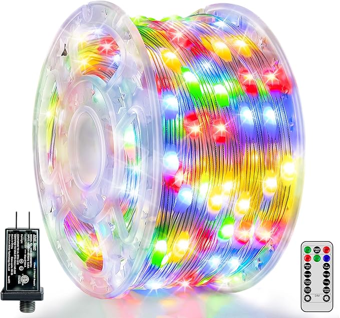 Christmas Light Outdoor 262 FT 800 LED, IP67 Waterproof 8 Modes Christmas Lights Plug in, String Lights with Remote, Twinkle Fairy Lights for House Outside Xmas Decorations (Multicolor)