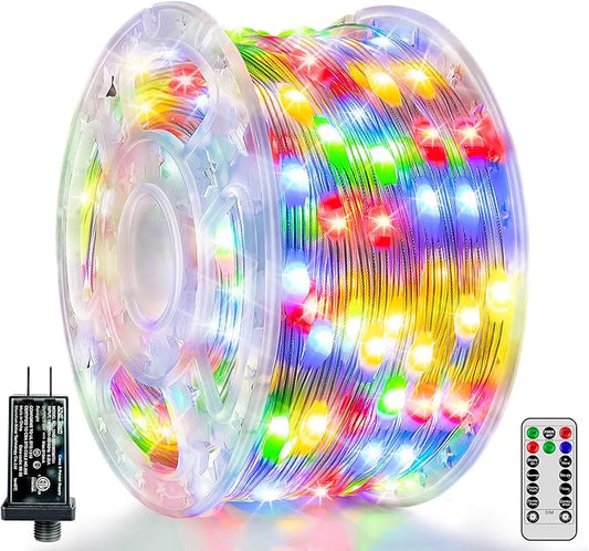 Christmas Light Outdoor 262 FT 800 LED, IP67 Waterproof 8 Modes Christmas Lights Plug in, String Lights with Remote, Twinkle Fairy Lights for House Outside Xmas Decorations (Multicolor)