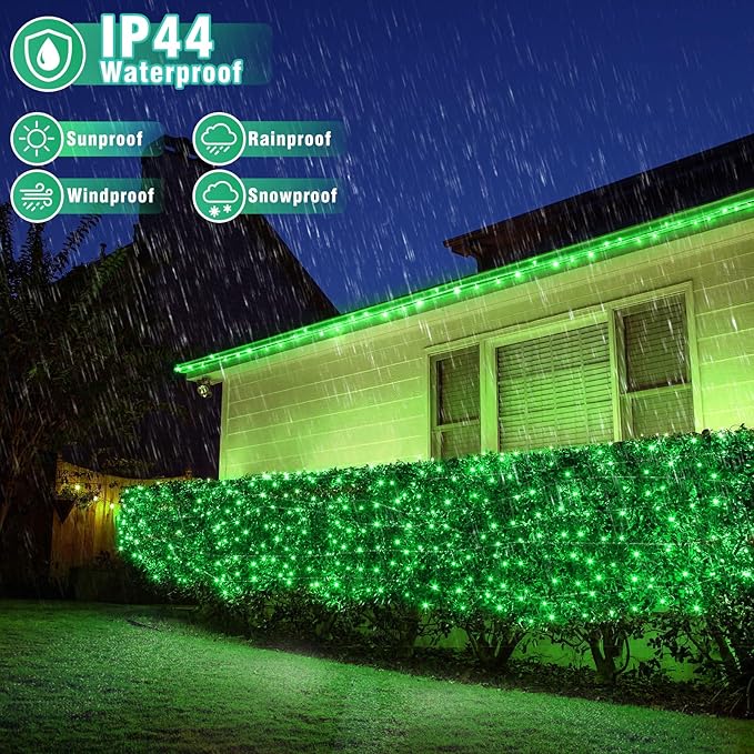 66FT 200 LED Christmas Lights Outdoor, Plug in Christmas String Lights Indoor, Waterproof & 8 Modes & Timer Function, Connectable Fairy Twinkle Light for Bedroom Room Yard Christmas Decor, Green