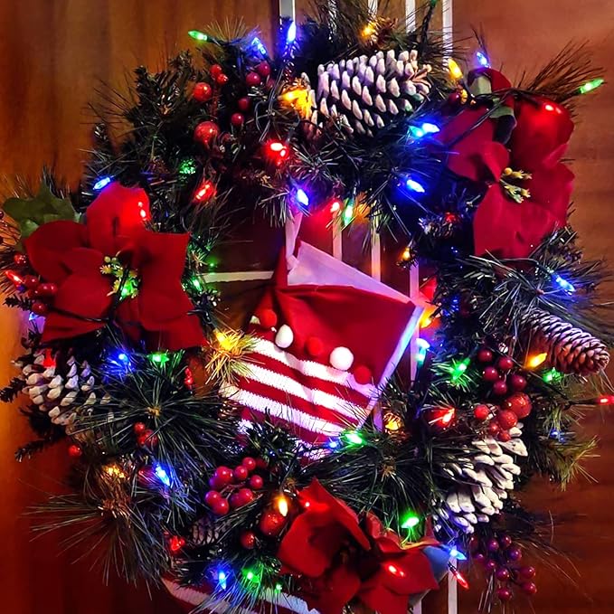 Christmas Lights 33ft 100 LED Battery String Lights with Timer Memory Function USB or Battery Powered Waterproof String Lights for Indoor Outdoor Decoration