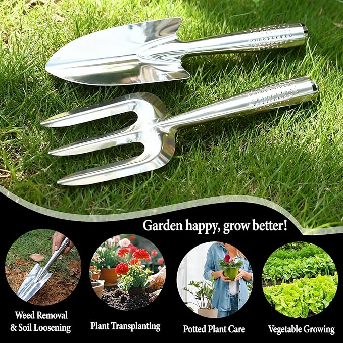 Trowel Garden Tool,2pcs Garden Shovel Hand Shovel for Gardening Garden Trowel Stainless Steel