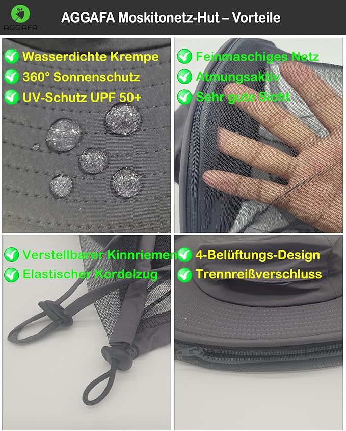 Mosquito Head Net Hat, Providing a Physical Barrier to Help Keep Mosquitoes and Bugs Away from Your Face