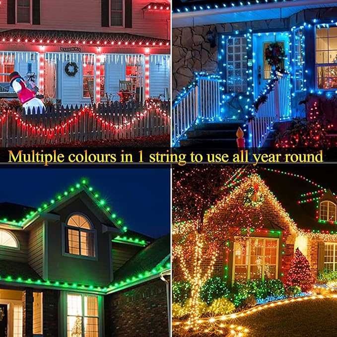 Joomer Christmas String Lights, 65FT 100 LED C9 Color Changing RGB Xmas Tree Lights Connectable Remote Control Outdoor Waterproof for Christmas Decor