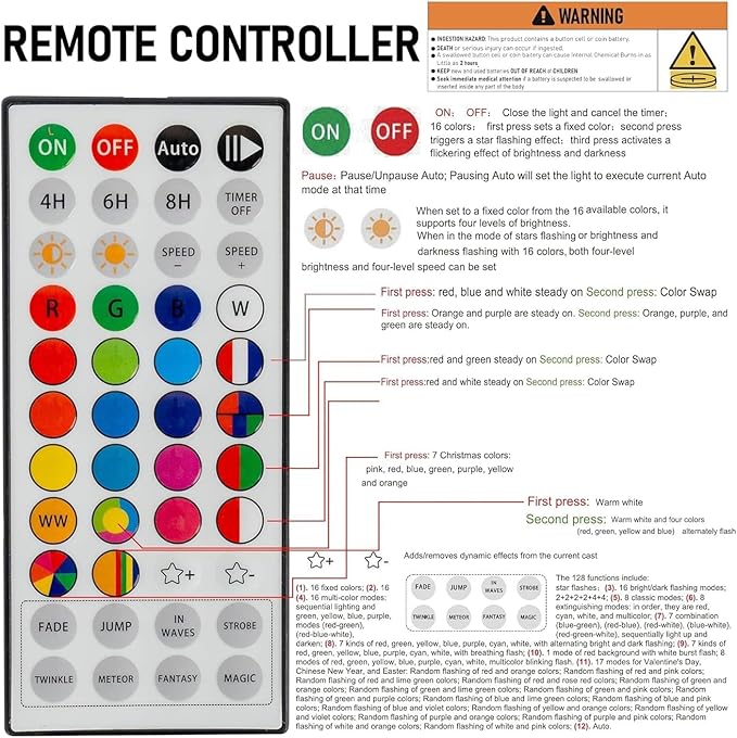 Dazzle Bright Smart Christmas Tree Lights, 448 LED Color Changing Waterfall Tree Topper Lights with Remote & APP, 8.2FT X 16 Lines RGB Christmas Light for Indoor Outdoor Party Xmas Decoration