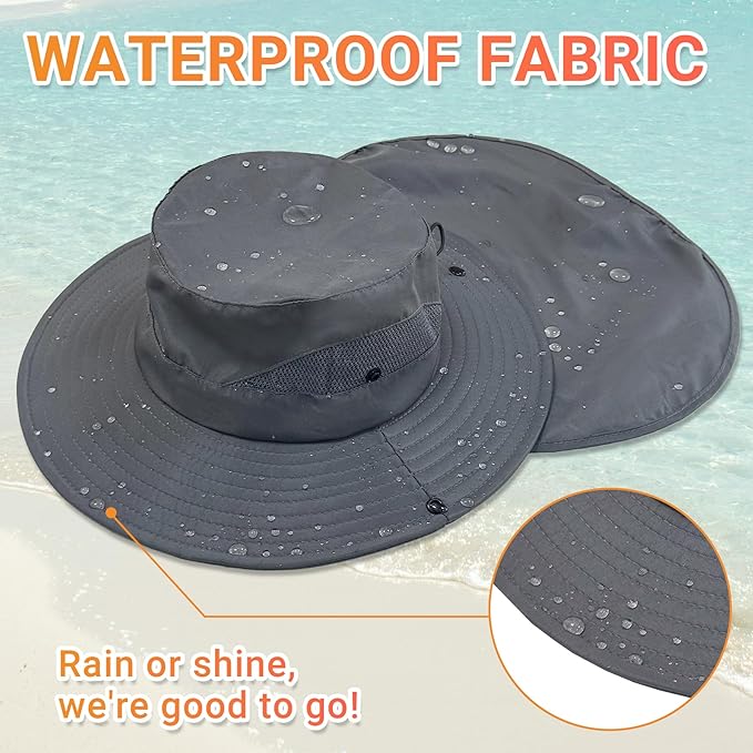 NPQQUAN Sun Hats for Men Women with Neck Flap UPF 50+ UV Protection Wide Brim Bucket Hat Safari Hiking Fishing Hats