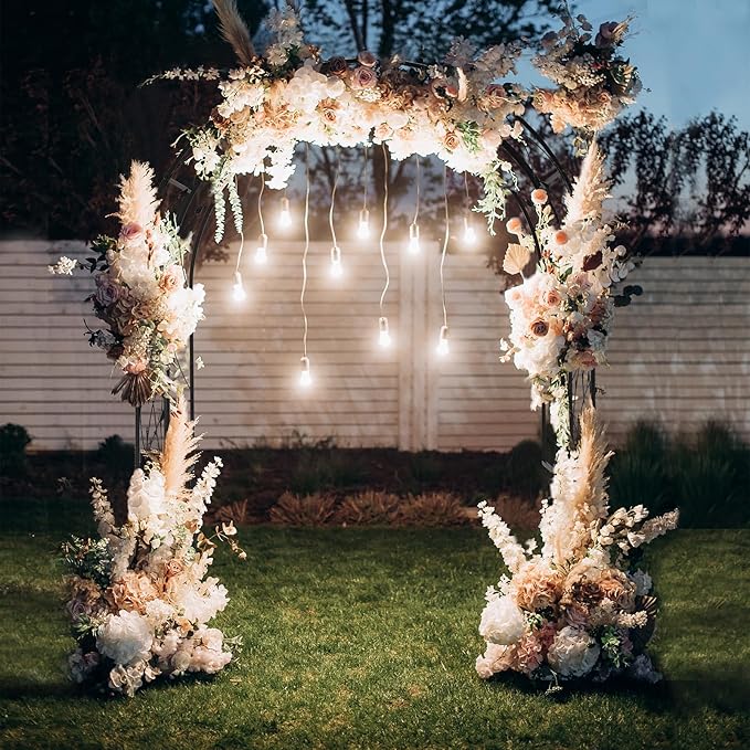 VINGLI Garden Arbor, Arch for Wedding Ceremony Party, Christmas Garden Decor Steel Garden Trellis for Plant Climbing, Pergola for Garden, Backyard, Lawn (Black-59x84)