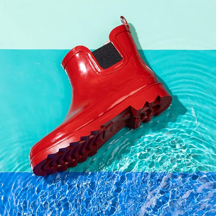 NORTY - Womens Ankle Rain Boots - Ladies Waterproof Winter Spring Garden Boot runs ½ size large