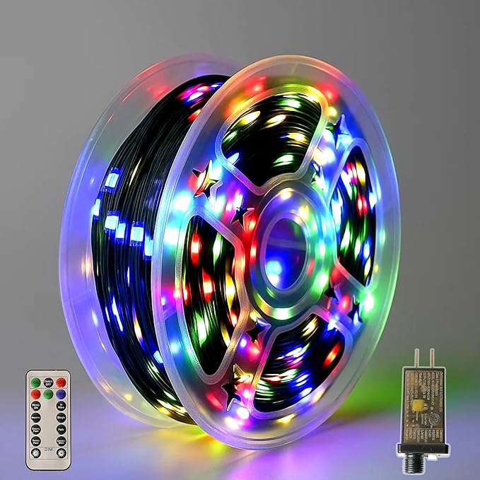 Christmas Lights 400 LED 131 FT, IP67 Waterproof Christmastree Lights with 8 Modes, Remote Control 3 Timers & Memory Function Xmas Decorations for House and Holiday (Multicolor)
