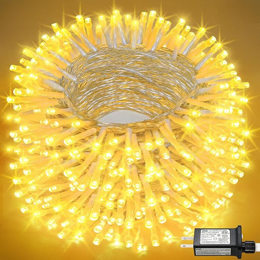 Christmas Lights Indoor, 132FT 400 LED Outdoor String Lights with 8 Modes Waterproof, Plug in Fairy Twinkle Lights Clear Wire for House Bedroom Patio Window Garden Wedding Decorations