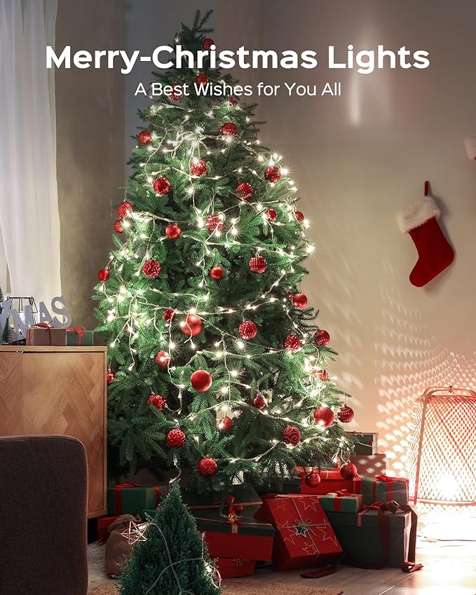 JACKYLED Outdoor String Lights Waterproof, 178FT 500 LED Plug in Christmas Light with 8 Modes, Fairy String Lights for Xmas Tree Halloween Holiday Party Garden Yard House Decoration, Cool White