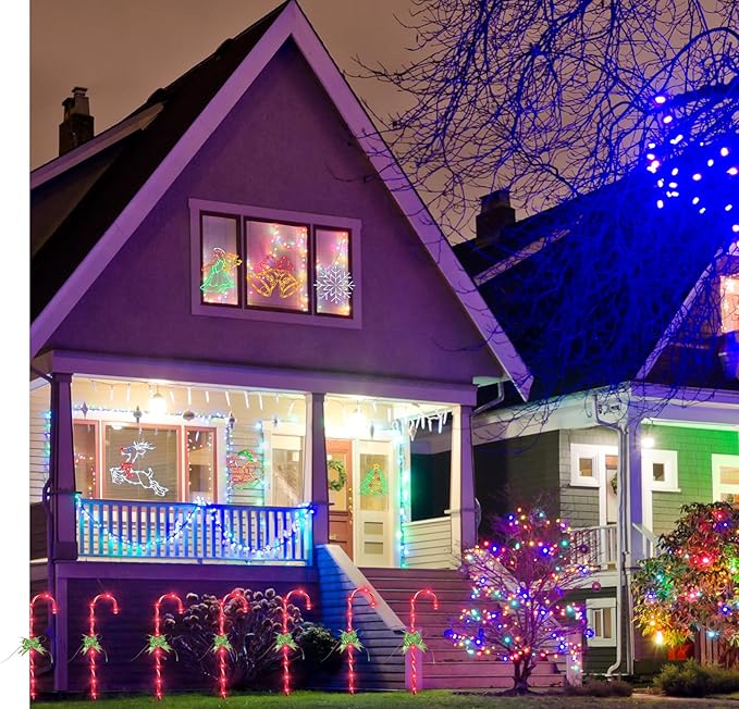 35" Candy Cane Lights - 12 Pack 8 Modes,30V LED Candy Cane Lights Christmas Decor, Outdoor Christmas Decorations for Yard, Lawn, Garden and Pathway