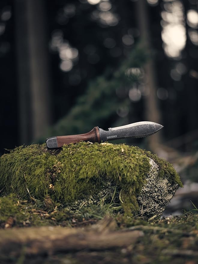 Barebones Hori Hori Ultimate - Garden Knife with Double-Edged Tempered Steel Blade, Walnut Handle, Ambidextrous Use, Japanese Knife Garden Tool for Weeding and Gardening (Tool Only)