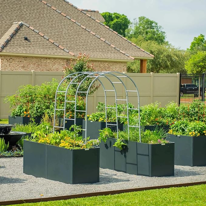 Vego garden 32" Extra Tall Raised Garden Bed, 27" x 53" Modern Raised Garden Beds Kit, Metal Planter Box for Vegetables Flowers Fruits, Umber Brown