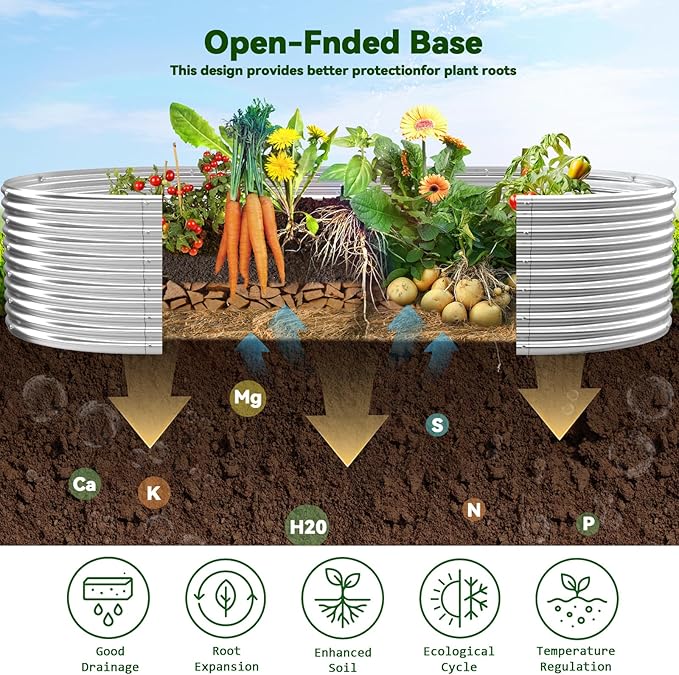 2 Pack 8x4FT Tall Galvanized Raised Garden Bed, Outdoor Metal Planter Box for Vegetables & Flowers, Steel Above Ground Garden Box for Backyard Gardening