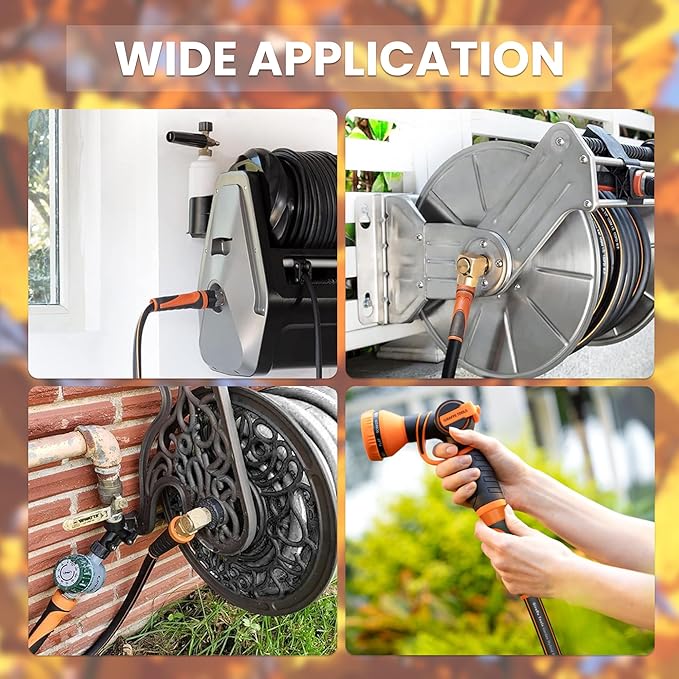 Giraffe Tools Garden Leader Hose 15ft x 5/8", Short Water Hose Heavy Duty, Flexible, Lightweight Hybrid Hose with Swivel Handle, Double Female Fittings, Burst 600 PSI