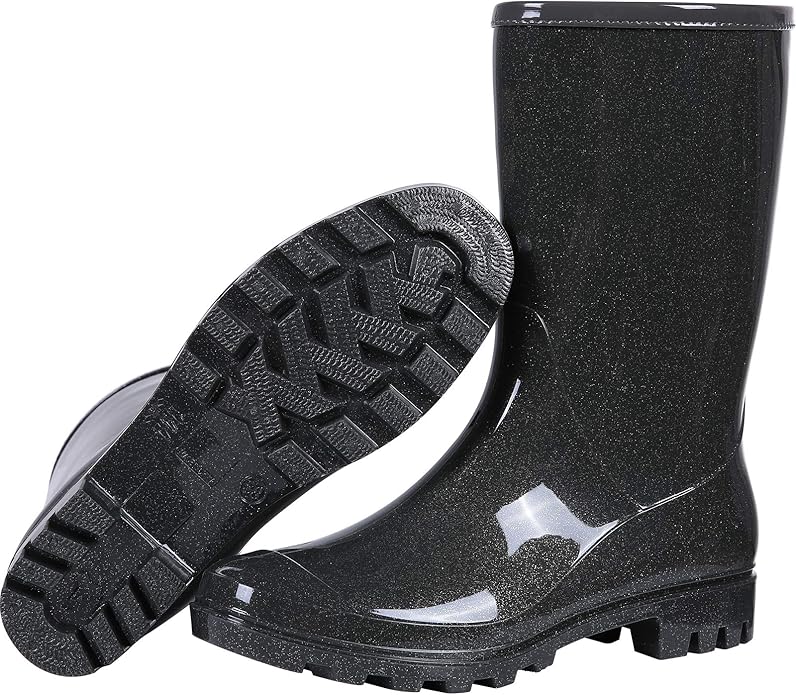 Evshine Women's Mid Calf Rain Boots Waterproof Garden Shoes