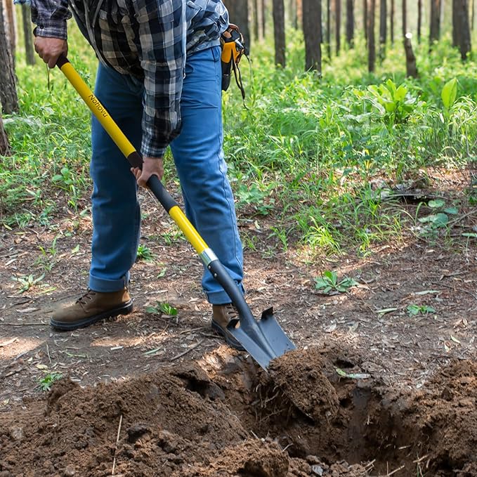 Shovel for Digging, Heavy Duty Shovel with Fiberglass Handle, 58 Inches