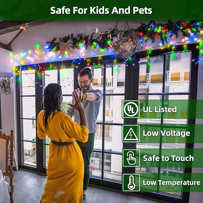 810 LED Christmas Lights with 180 Drops, 82ft 12 Modes Multicolor Fairy String Lights with Timer Dimmable, Waterproof Twinkle Lights for Halloween Outdoor Holiday Wedding Party Eaves Christmas Decor