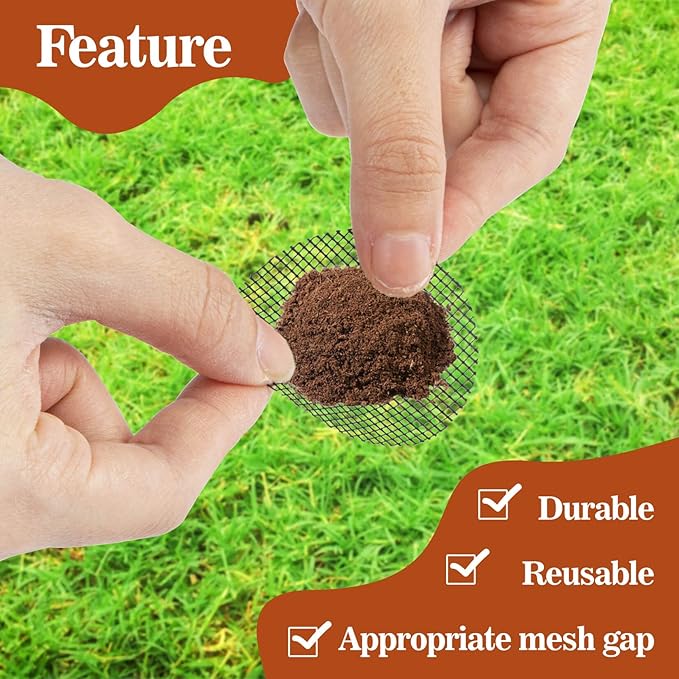 100 Plant Pots Hole Mesh Pad - MAQIHAN Flower Pot Mesh Mat Terrarium Potting Eye Mesh Mats Pot Substrate Barrier 2 Inch Net Bonsai Gardening Grid Ceramic Drainage Hole Mesh Screen Prevent Soil Leaking