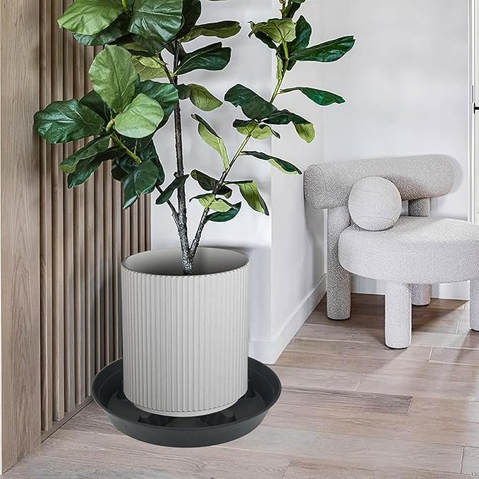 2 Pack Plant Saucer 17 inch 2 Pack, Raised Middle Plant Trays for Pots, Large Plastic Plant Saucers for Indoors, Water Tray for Plants,Drip Trays Plant Stand Water Catcher Tray, Pot Saucers for Plants