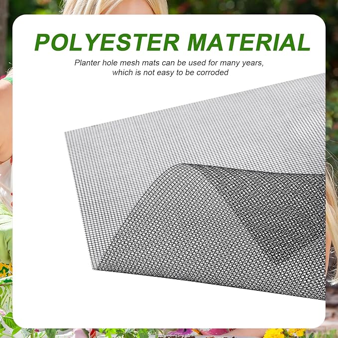10pcs Flower Pot Hole Mesh Pad, 11.8x7.8 Inch Bonsai Mesh Drainage Screens Plant Pot Drainage Mesh Plant Screen Mesh Preventing Soil Leakage