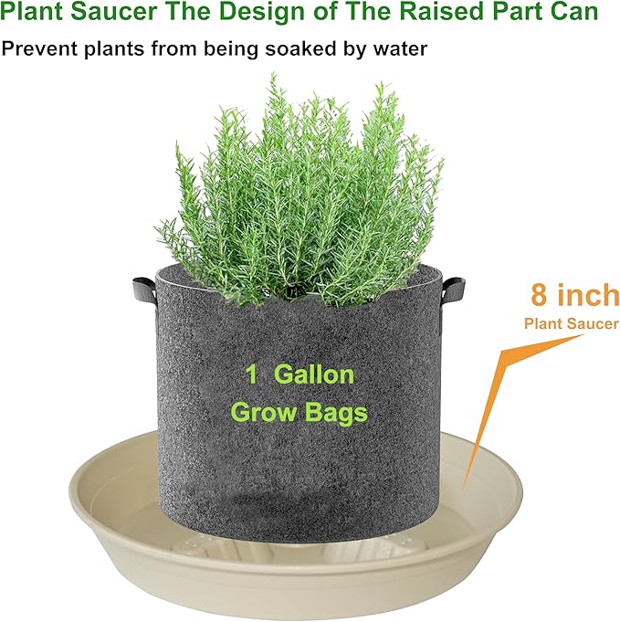 4 Pack Plant Saucer 8 inch, 10 12 14 17 inch, Plant Stand Plastic Plant Saucers for Indoors Outdoor, Heavy Duty Flower Planter Drip Trays for Pots, Pot Saucers for Plants, Grow Bags Saucers