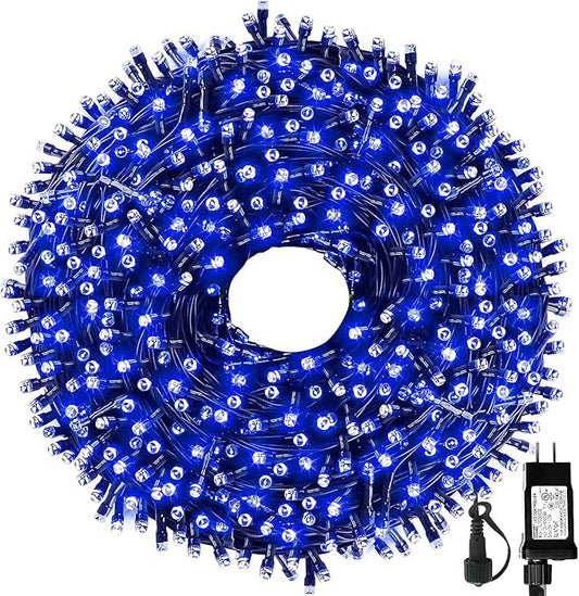 105FT 300LEDs Christmas Lights Outdoor Indoor 8 Modes for Christmas Tree Party Decoration, 100% UL Listed (Blue, 105 FT)