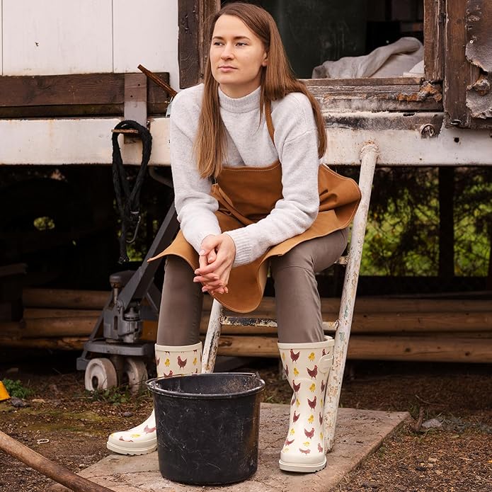 HISEA Rubber Rain Boots for Women Waterproof Garden Mud Boots