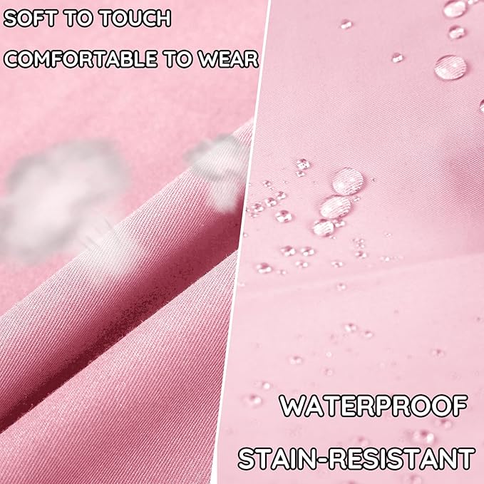 4 Packs Chef Apron with 2 Pockets, Waterproof Adjustable Apron for Men Women Perfect for Kitchen Cooking Baking Gardening Restaurant BBQ Coffee House, Professional Apron (Pink)