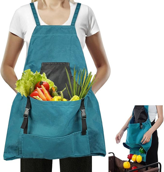 Gardening Apron, Garden Apron with Quick Release Pockets,Water Resistant Oxford with Adjustment Cross Strap,Farm Work
