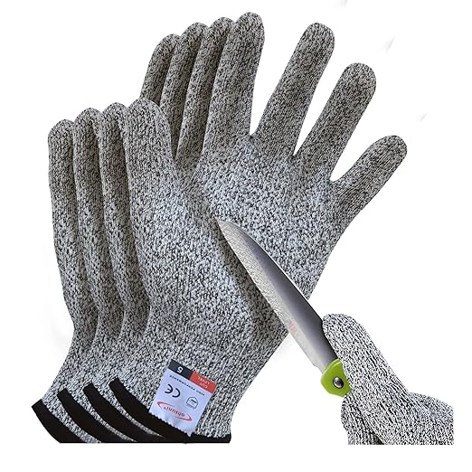 Cut Resistant Gloves, 2 Pairs of Food Grade Cut Resistant Gloves, Cutting Gloves for Kitchen, Oyster Shucking, Fish Fillet Processing, Carving Wood and Gardening(X-Large)