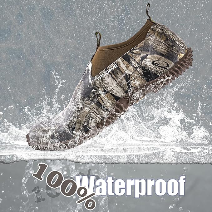 Trudave Garden Shoes for Men & Women, Waterproof Rubber Shoes with 4.5mm Neoprene, Womens Rain Boots for Gardening,Size 6-13