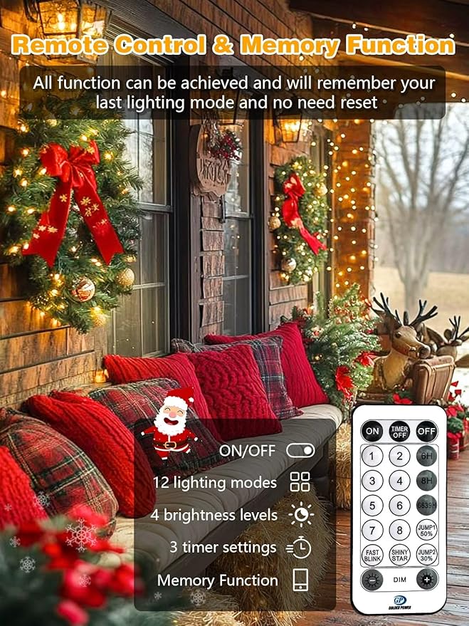 Voice Controlled Christmas Lights with Remote, 99 FT 300 LED String Lights Indoor Outdoor with 12 Modes 3 Timers, Dimmable Twinkle Light Plug in Waterproof for Xmas Tree Party Decorations, Warm White