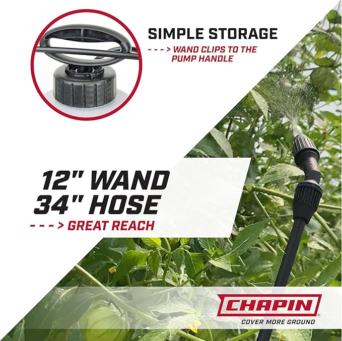 Chapin International 16109 1-Gallon Value Pack Lawn and Garden Pump Sprayer, Made in The USA, for Spraying Weeds, Insects, Fertilizers, 2-Pack, Translucent White