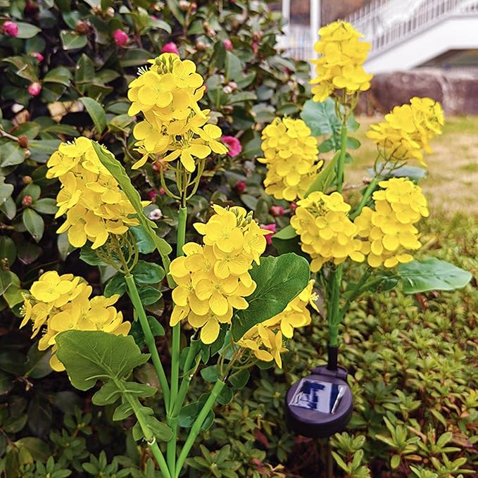 Garden Solar Lights Flowers, Automatic Lighting at Night, Waterproof Garden Decor for Yard Patio Pathway Lawn, Gardening Gifts for Women, Christmas Decoration, 5 Flowers