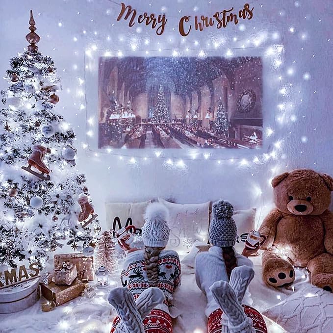 JMEXSUSS 168FT 600 LED White Christmas Lights Outdoor with Remote Indoor Christmas Tree Lights Plug in Cool White Twinkle String Light for Room Holiday Party Xmas Decorations